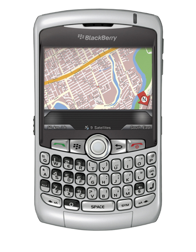 Blackberry curve 8310 GPS screen