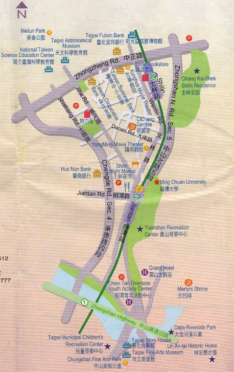 Shi Lin Shopping Area Map - Taipei, Taiwan