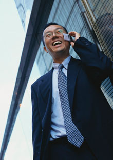 Business Man talking on cell phone