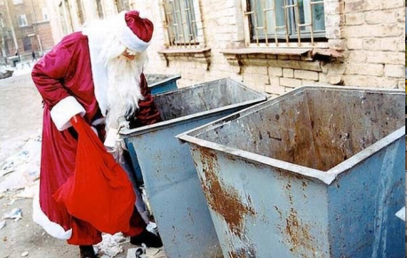 no Santa Claus rally - dumpster diving
