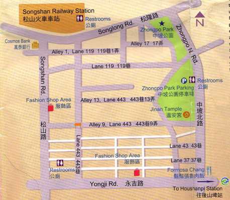 Wufenpu shopping area songshan station, taipei, taiwan map